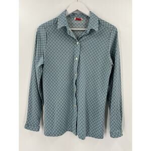 Vintage Ultriana Button Up Shirt Womens Small/Medium Blue Long Sleeves Light Top
